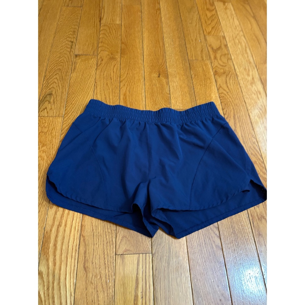 ASICS Womens Navy Blue Running Shorts with Liner Size L Athletic Workout